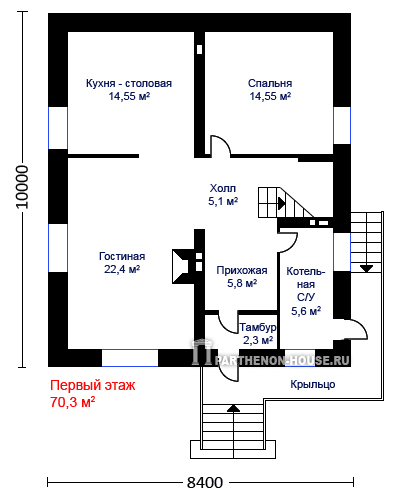 1 этаж Проект дома КА 133-7